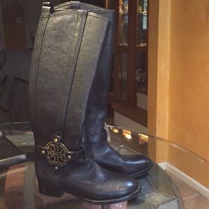 High Black Leather Boots